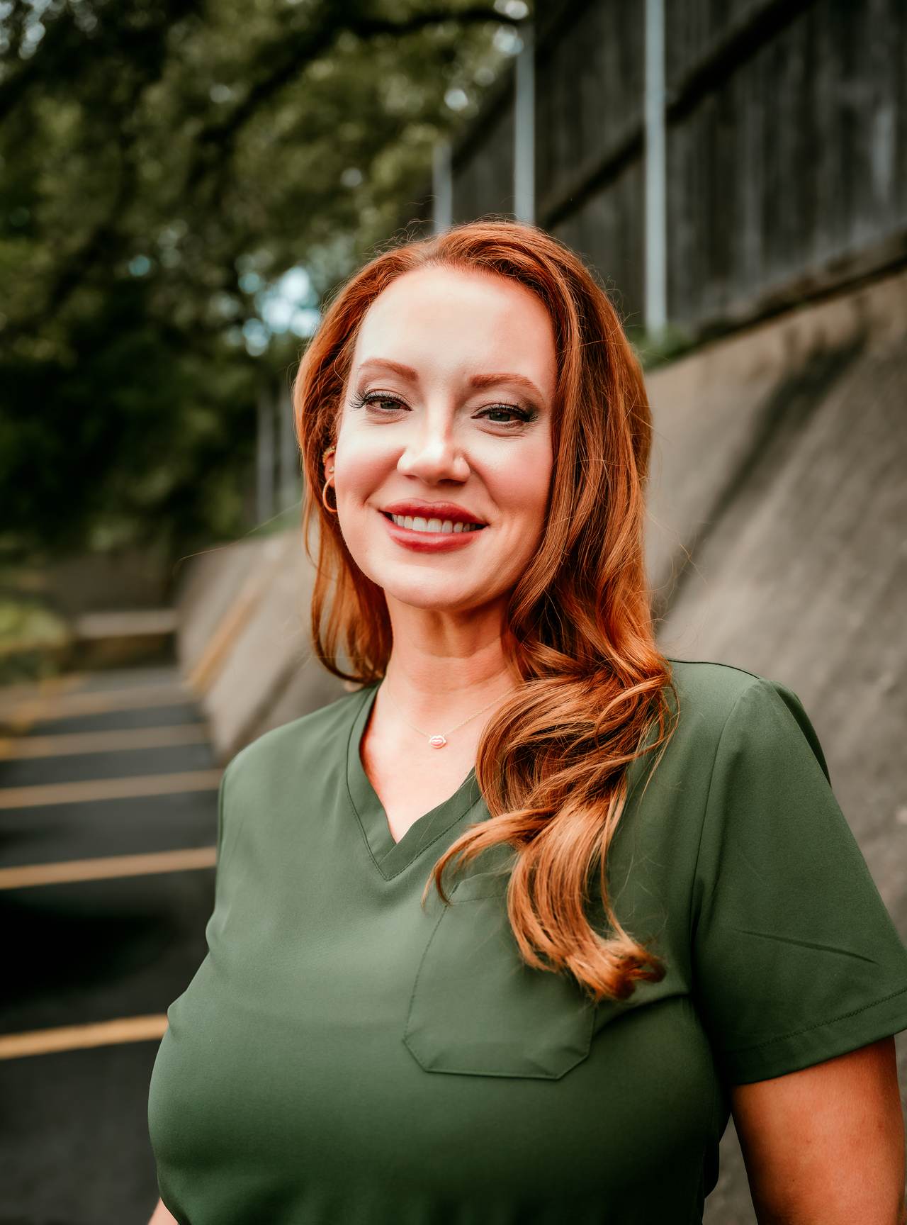 Kamryn Kettering, founder of Contour & Sculpt Aesthetics, outdoors in Central Texas